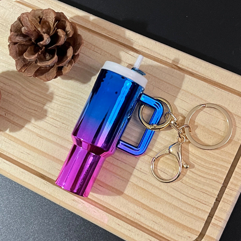 Wholesale gradient color high-end trendy fashion Mini Tumbler Cup Keychains